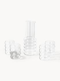 Mundgeblasene Wasserkaraffe Bubbly mit Wassergläsern, 5er-Set, Borosilikatglas, Transparent, Set mit verschiedenen Grössen