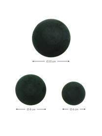 Set de colgadores de terciopelo Giza, 3 uds., Fijación: metal recubierto, Verde oscuro, latón, Set de diferentes tamaños