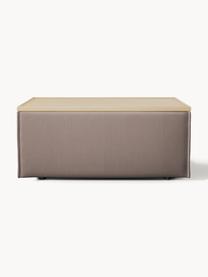 Sofa-Hocker Lennon aus Cord mit Stauraum, Bezug: Cord (92 % Polyester, 8 %, Tablett: Eichenholz, Spannplatte m, Gestell: Spanplatte, mitteldichte , Cord Taupe, helles Eichenholz, B 88 x T 50 cm