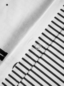 Taie d'oreiller réversible en flanelle motif casse-noisette Noan, Noir, blanc, larg. 50 x long. 70 cm