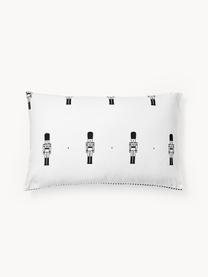 Funda de almohada doble cara de franela invernal Noan, Negro, blanco, An 45 x L 110 cm