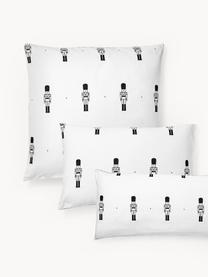 Funda de almohada doble cara de franela invernal Noan, Negro, blanco, An 45 x L 110 cm