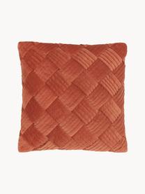 Housse de coussin en velours Sina, Velours (100 % coton), Terracotta, larg. 45 x long. 45 cm