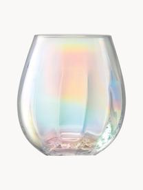 Szklanka ze szkła dmuchanego Pearl, 4 szt., Szkło, Transparentny, opalizujący, Ø 9 x W 10 cm, 425 ml