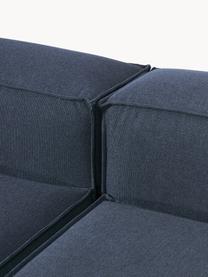 Modulares Sofa Lennon (4-Sitzer), Bezug: 100 % Polyester Der strap, Gestell: Massives Kiefernholz, Spe, Füße: Kunststoff Dieses Produkt, Webstoff Dunkelblau, B 327 x T 119 cm