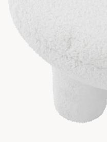 Tabouret en tissu peluche Bigfant, Tissu peluche blanc, Ø 61 x haut. 43 cm