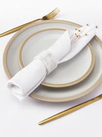 Serviettes en lin avec ourlet Alanta, 6 élém., Blanc neige, larg. 42 x long. 42 cm