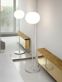 Lampada da terra luce regolabile Glo-Ball, Paralume: vetro, Struttura: acciaio, alluminio, rives, Argentato, Alt. 135 cm