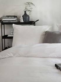 Krepová posteľná bielizeň s drážkovaným povrchom Basic & Tough, Biela, 155 x 220 cm + 1 vankúš 80 x 80 cm