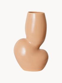 Steingut-Vase Organic, H 29 cm, Steingut, Beige, B 17 x H 29 cm