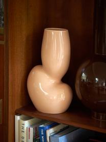 Steingut-Vase Organic, H 29 cm, Steingut, Beige, B 17 x H 29 cm