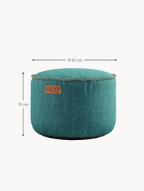 Pouf de jardin Cobana, Tissu bleu pétrole, Ø 50 x haut. 35 cm