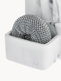 Seifenspender Galia, 3er-Set, Metallschwamm: Metall, Weiß, marmoriert, Silberfarben, B 13 x H 24 cm