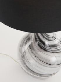 Lampa stołowa ze szklaną podstawą Budgee, Czarny, biały, Ø 20 x W 40 cm