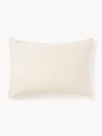 Funda de almohada a cuadros texturizados Vivienne, Reverso: tejido renforcé Densidad , Parte superior: blanco Off White Parte trasera: blanco crema, An 45 x L 110 cm