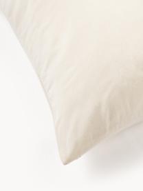 Funda de almohada a cuadros texturizados Vivienne, Reverso: tejido renforcé Densidad , Parte superior: blanco Off White Parte trasera: blanco crema, An 45 x L 110 cm