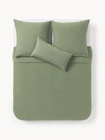 Housse de couette en percale de coton Debbie, Vert olive, larg. 200 x long. 200 cm