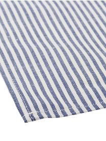 Stoffen servetten Stripes van halflinnen, Wit, blauw, B 45 x L 45 cm