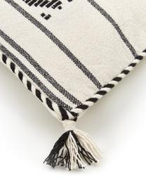 Bavlnený poťah na vankúš so strapcami Okiro, 100 %  bavlna, Béžová, čierna, Š 30 x D 50 cm