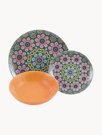 Service de table en porcelaine Marrakech, 6 personnes (18 élém.), Porcelaine, grès cérame, Multicolore, 6 personnes (18 élém.)