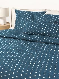 Funda nórdica de algodón estampado Amma, Azul, Cama 90 cm (155 x 220 cm)