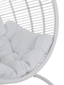 Fotel wiszący z metalową ramą Round, Biały, S 119 x W 193 cm