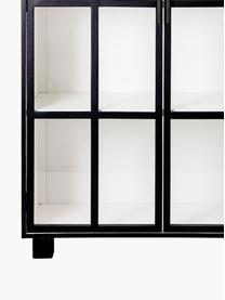 Eichenholz-Vitrine Isbel, Korpus: Mitteldichte Holzfaserpla, Schwarz, Weiss, B 114 x H 200 cm