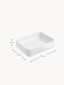 Lavabo da appoggio in ceramica Teramo, larg. 50 cm, Ceramica, Bianco, Larg. 50 x Alt. 39 cm