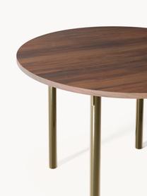 Tavolo rotondo Mavi, Ø 110 cm, Gambe: metallo rivestito, Legno di acacia, dorato, Ø 110 cm