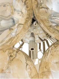 Glaskugel-Deckenleuchte Gross, Baldachin: Nickel, verchromt, Beige, transparent, Ø 50 x H 27 cm
