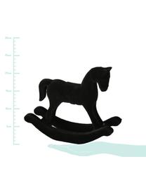 Figura decorativa de terciopelo Rocking Horse, Exterior: terciopelo, Interior: tablero de fibras de dens, Negro, An 26 x Al 22 cm