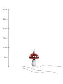 Baumanhänger Mashroom, 8 Stück, Kunststoff, Rot, Weiß, Ø 5 x H 8 cm