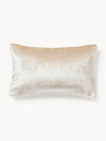 Housse de coussin en velours Seraphina, Velours (51 % coton, 49 % viscose), Beige clair, blanc, larg. 30 x long. 50 cm