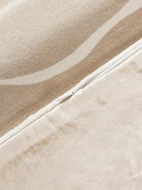 Funda de cojín de terciopelo Seraphina, Terciopelo (51% algodón, 49% viscosa), Beige claro, blanco, An 30 x L 50 cm