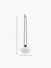 Mobiel dimbare outdoor LED hanglamp Sponge, Lampenkap: kunststof, Wit, zwart, Ø 20 x H 16 cm