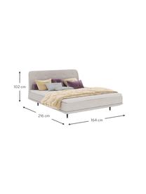 Boxspringbett Luna in Beige, Korpus: Massives Buchenholz, lack, Bezug: 100% Polyester, Webstoff Beige, 180 x 200 cm