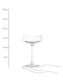 Coupe à champagne à surface rainurée Opacity, 6 pièces, Verre, Transparent, Ø 11 x haut. 16 cm, 220 ml