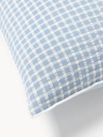 Funda de almohada de seersucker Davey, Azul claro, blanco, An 45 x L 110 cm