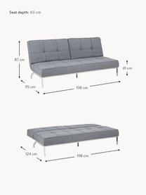 Schlafsofa Perugia (3-Sitzer), Bezug: Polyester Der hochwertige, Füße: Metall, lackiert, Webstoff Grau, B 198 x T 95 cm