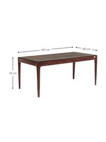 Eettafel Brooklyn, Sheeshamhout, geëgaliseerde beits met walnootkleurige verf op waterbasis, Notenhoutkleurig, B 200 x D 100 cm