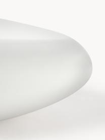 Table basse ovale en forme de galet Pietra, Plastique en fibre de verre, peint, Blanc, larg. 116 x prof. 77 cm