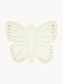 Dětská podložka na hraní z organické bavlny Butterfly, Tlumeně bílá, Š 100 cm, D 85 cm