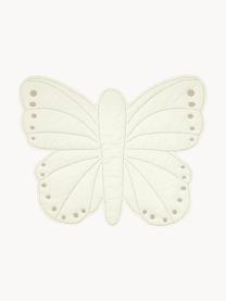 Polstrovaná podložka na hranie z organickej bavlny Butterfly, Lomená biela, Š 100 x D 85 cm