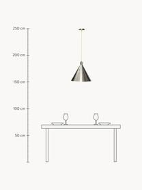 Lámpara de techo Yama, Pantalla: vidrio, Anclaje: metal recubierto, Cable: cubierto en tela, Plateado, Ø 40 x Al 35 cm