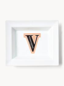 Westwing Collection x MEISSEN, handgefertigte Vide-Poche Initials mit Dekor, Porzellan, glasiert, V, B 16 x T 13 cm