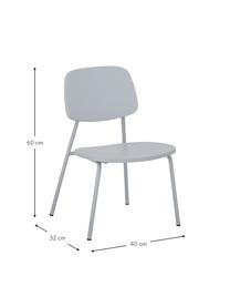 Silla infantil Gugga, Patas: metal pintado, Gris, An 40 x Al 60 cm