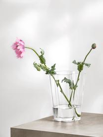 Ručně foukaná váza Alvar Aalto, H 22 cm, Foukané sklo, Transparentní, Š 14 cm, V 22 cm