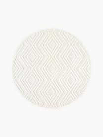 Tapis rond en coton Ziggy, 100 % coton, Blanc crème, Ø 120 cm (taille S)