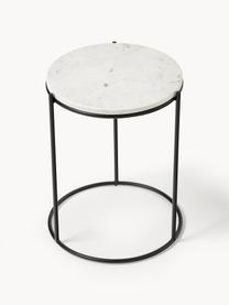 Table d'appoint ronde en marbre Ella, Blanc, marbré, noir, Ø 40 x haut. 50 cm