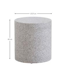 Kulatý zahradní odkládací stolek Terrazzo, Terrazzo, cement, Šedá, Ø 37 cm, V 40 cm